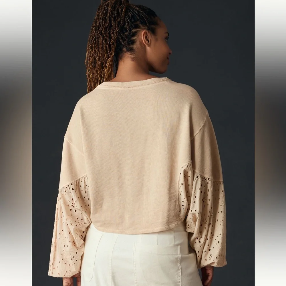 Pilcro Batwing Eyelet Sweatshirt Size XL